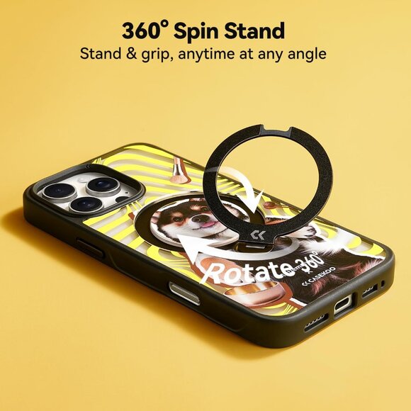 CASEKOO x Manyu Pawfect Chill Time Magic Stand Pro Case Set for iPhone 16 Pro - Picture 6 of 11